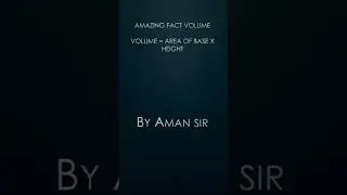 Amazing fact about volume