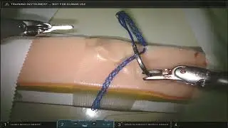 0 Duramesh Mesh Suture manipulated and tied using the DaVinci robot