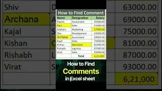 How to Find Comments in Excel sheet using Go To Special