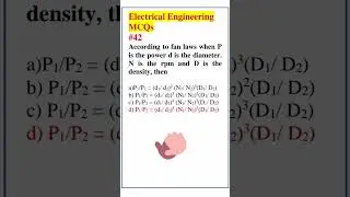 Electrical Engineering Most Important MCQs |42 #shorts #electricalengineering #electricalmcq