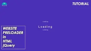 How to create website preloader animation || jQuery, HTML and CSS