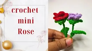 Easy Crochet Mini Rose Keychain 🌹 🌹🌹
