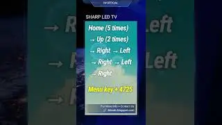 Sharp LED, LCD TV Service Menu Codes #ServiceMenu #Servicemode #SharpTV