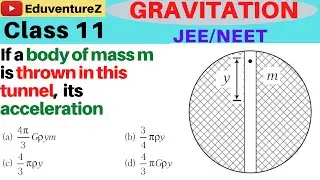 Suppose a vertical tunnel is along the diameter of earth (here earth is assumed to be a sphere of un