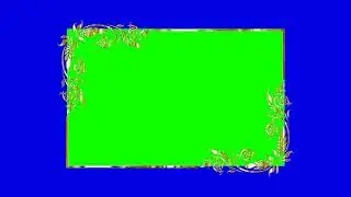 Green screen golden frame for your photo or video.