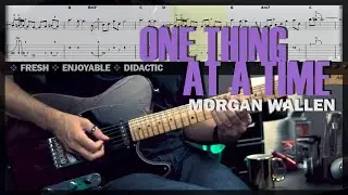 One Thing at a Time | Guitar Solo Lesson | Cover Tab | Backing Track with Vocals 🎸 MORGAN WALLEN