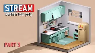 kitchen low poly in blender part 3