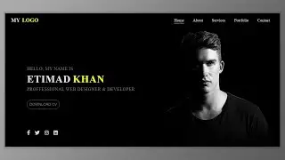 Responsive Personal Portfolio Website Using HTML CSS And JavaScript | Portfolio Home Section