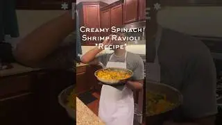 Whipping up magic in the kitchen with this Creamy Spinach & Shrimp Ravioli! 🍤 #shorts #PastaLovers