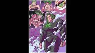 Female muscle cartoon comic muscle queen growth