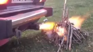 How to start a bonfire with your car. Very funny!!!!!!