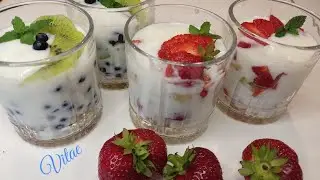 Milk Berry and Fruit Dessert PP - Easy to Prepare