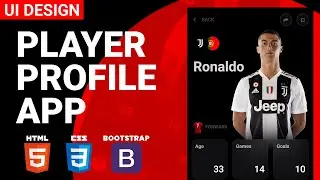 UI Design - Player Profile Card App | HTML, CSS Speed Coding Tutorial with Source Code