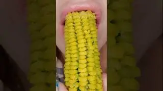 ASMR Satisfying Eating Honey Jelly Corn 🌽 #asmr #honey #youtubechamps