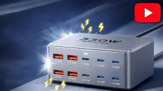 أقوى شاحن مكتبي 330 واط من علي اكسبرس | شاحن GaN بـ 10 منافذ شحن سريع ⚡️