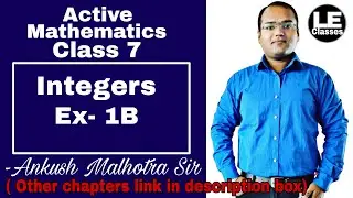 Integers Ex 1B ICSE Class 7 Active Mathematics | Focus Learning Publications