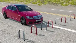 Cars vs Bollard Hoop - BeamNG.Drive