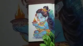 How to colour Baby Shiva #shorts