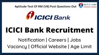 Questions Out TAP TEST (Aptitude Test) Of ICICI BANK RM (VB) Post 2022