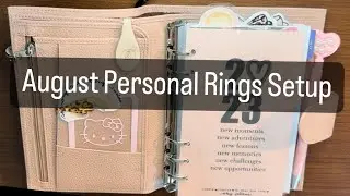 August 2023 Personal Rings Setup | Moterm | Happy Planner | Elisa Ravell Stickers | Oky Plans