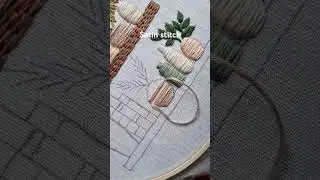 Satin stitch flower pot embroidery #embroidery #handembroidery #handmade #stitch #art #craft #needle