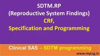 Clinical SAS: SDTM - RP- Reproductive System Findings domain creation - SDTM_RP_L101