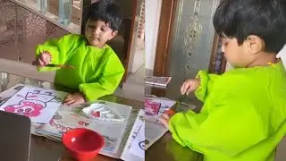 Manchu Vishnu's Son Avram Painting Video | leaf media