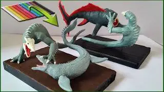 SKULL CRAWLER VS MOSASAURUS AND TITANUS GENITOR WITH CLAY/PLASTILINA.