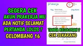 INFO TERBARU SEGERA CEK ADA NOTIF SELAMAT TANDA LOLOS PRAKERJA GELOMBANG 16