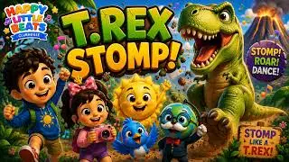 T. Rex Stomp | Dinosaur Movement Song for Kids | Happy Little Beats