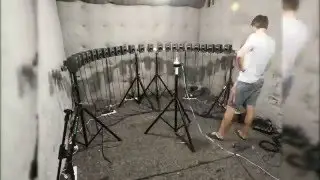 Setting up Multizone Surround Sound in Anechoic Chamber - Time Lapse