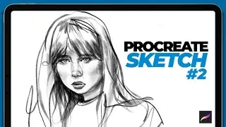 Sketching a face in Procreate using a photo - iPad Pro / Apple Pencil - SKETCH #2