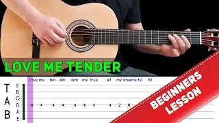 LOVE ME TENDER | Easy guitar melody lesson for beginners (with tabs) - Elvis Presley