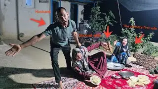  husband prevented second wife from sitting with him and first wife, who was sick, at  dinner table.
