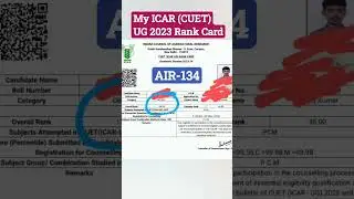 ICAR-CUET Ug rank card 2023 🥳 