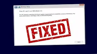 How to fix ''this pc doesn't meet the minimum requirements to install this version of windows''