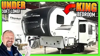 NEW Design gives a KING Bed under 30 feet! 2025 Rockwood & Flagstaff 282RK Fifth Wheel RV