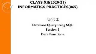 Date functions in SQL