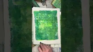Creating Green collage papers for mixed media.