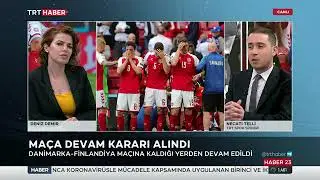 Danimarka–Finlandiya maçında Danimarka’nın yıldız oyuncusu Christian Eriksen’in fenalaştığı