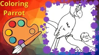 Color a Parrot Step by step🦜🌌ASMR Arts Жеңіл сурет салу🎨#drawing#parrot#art #colors#asmr#viralvideo