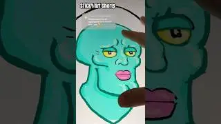 Pompurin on Squidward’s lip in my infinite Art 🖼️ gallery 👀