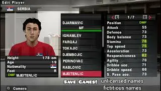 PES 2014 SERBIA All National Team Players (Europe B) Pro Evolution Soccer PS2 ⚽️