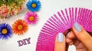 Amazing Flowers from EVA Foam Sheet | Glitter Foam Sheet Flower Making | Sparkle Sheet Flower #diy