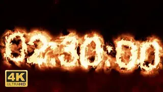2 Hours 30 Minute Countdown Timer - Inferno Fire [4K]