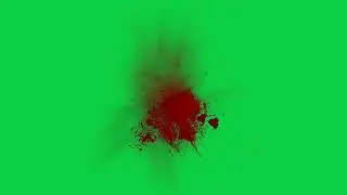 Quick blood splatter effect animation isolated on green stock footage