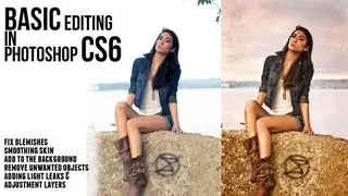 Edit a female model in Photoshop CS6 - Remove blemishes, cross process, light leaks and more
