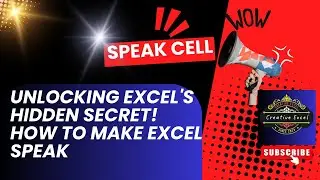 Unlocking Excel's Hidden Secrets: How to Make Excel Speak | Speak Cell🎤🎤