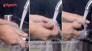 Pigeon Baby Steel bottle cleaning process