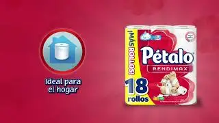 Papel higiénico Pétalo Rendimax 18 rollos con 280 hojas dobles c/u